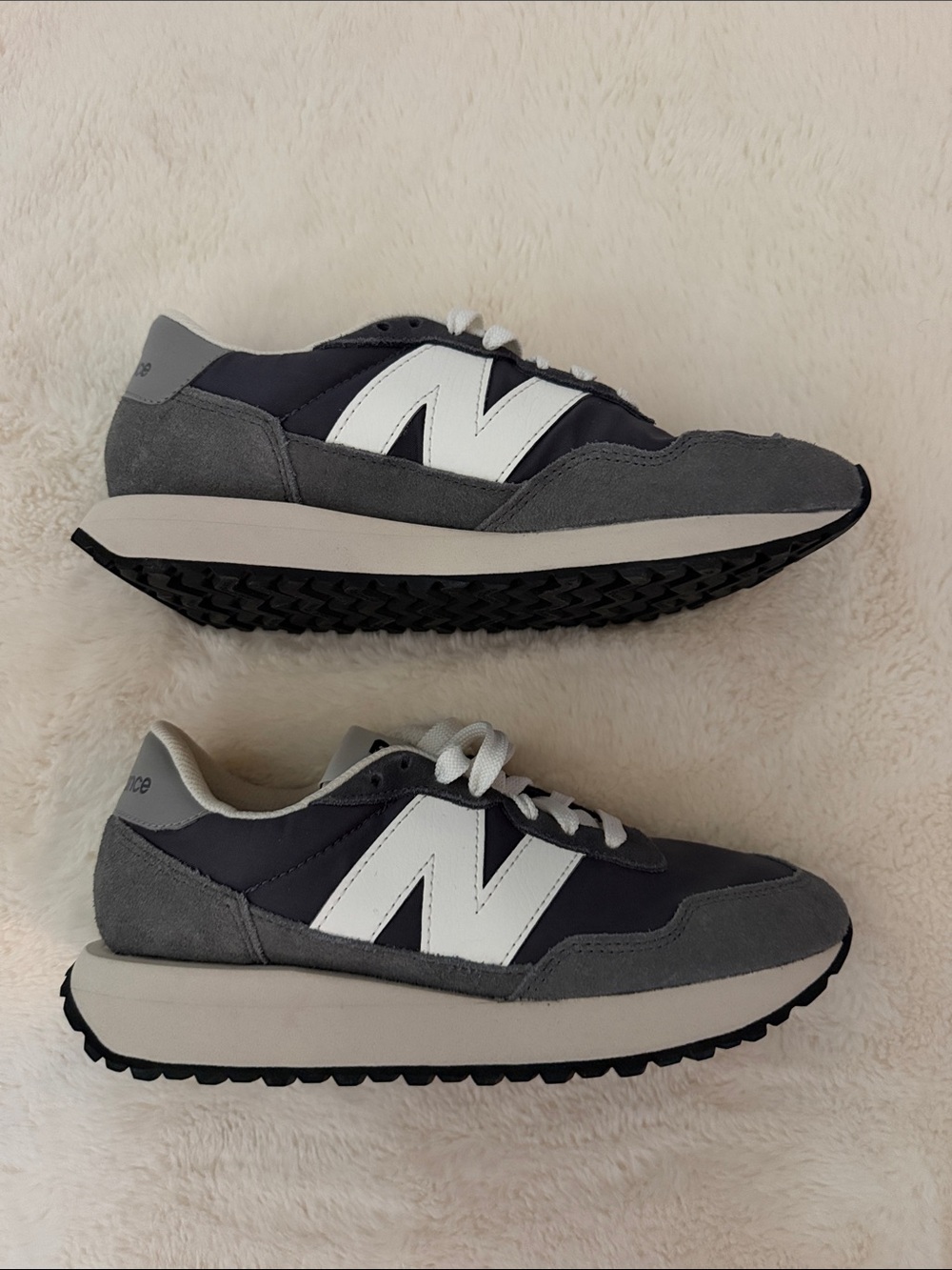 New Balance GreyRetro Runner with White 'N' Logo NWOT